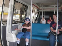 The boy on the monorail.