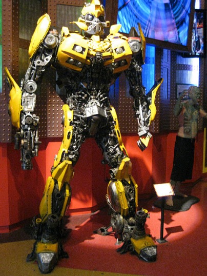 Bumblebee This version of Bumblebee was made from real car parts.